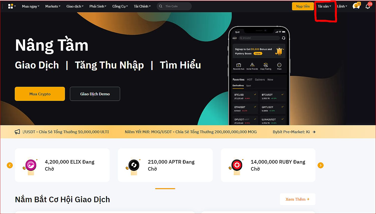 Hướng dẫn nạp rút coin sàn Bybit dành cho người mới